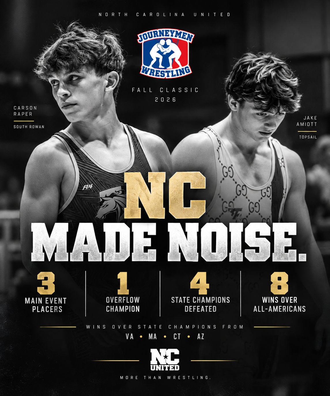 Carson Raper and Jake Amiott, NC Made Noise at the 2026 Journeymen Fall Classic