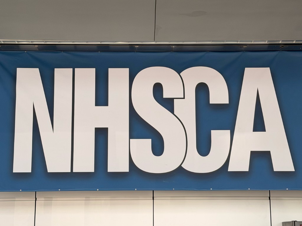 NHSCA sign inside the tournament venue