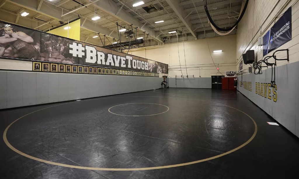 UNC Pembroke Braves wrestling room