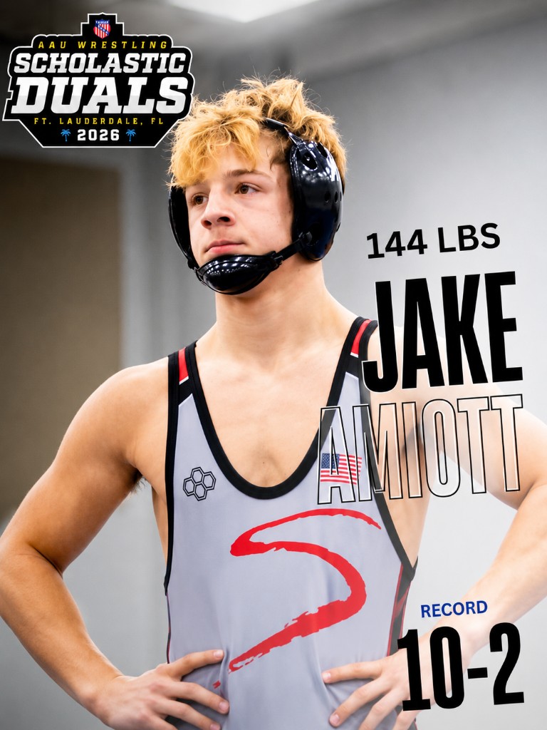 Jake Amiott, 144 lbs — AAU Scholastic Duals 2026 athlete card