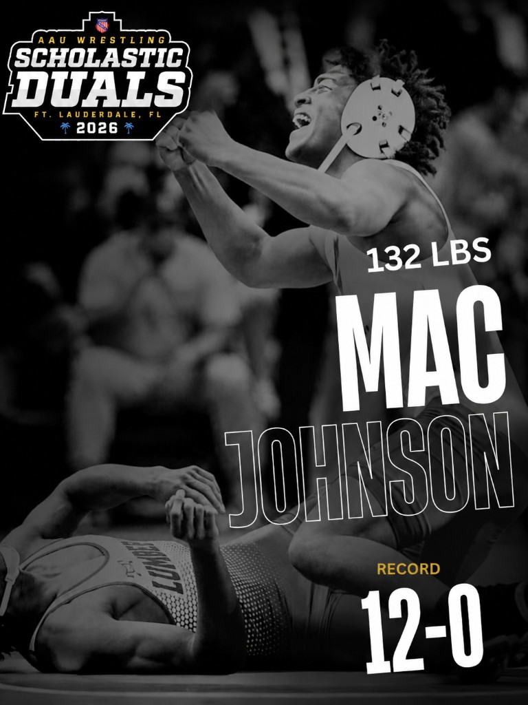 Mac Johnson, 132 lbs — AAU Scholastic Duals 2026 athlete card