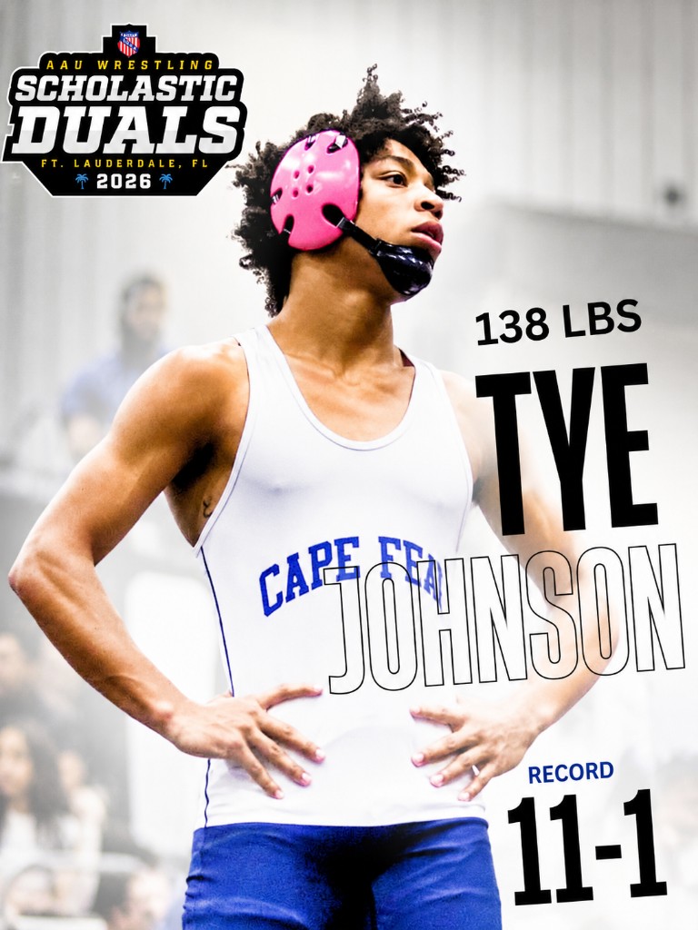 Tye Johnson, 138 lbs — AAU Scholastic Duals 2026 athlete card